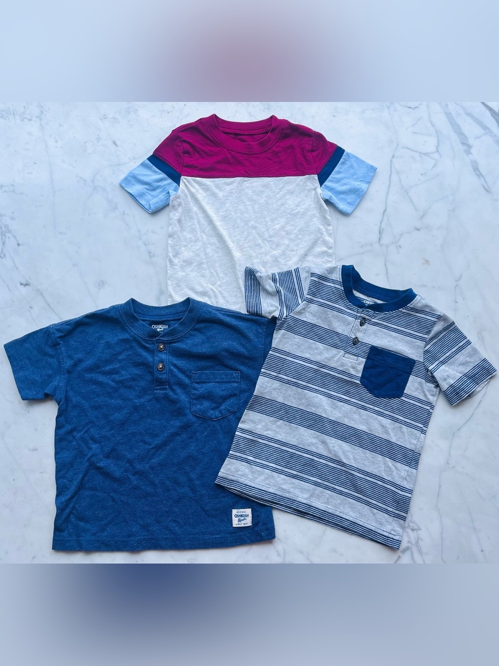 Set of 3 Toddler Boy Cotton Tees Carter's and OshKosh B'gosh Size 2T